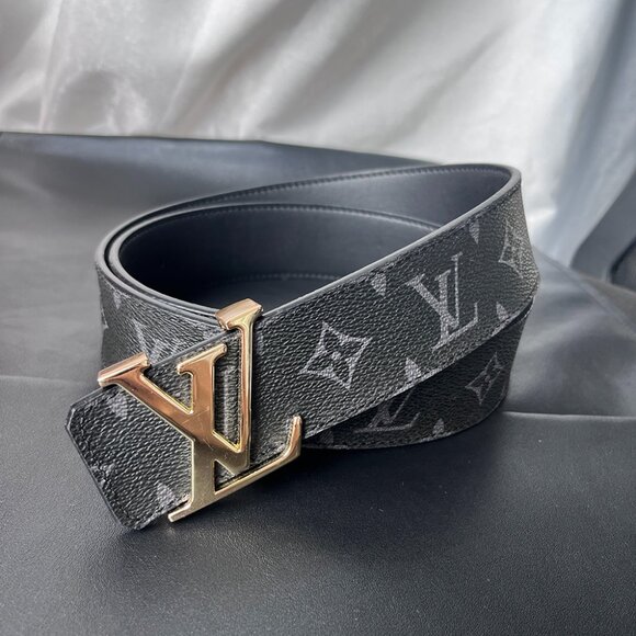Louis Vuitton Double Sided Belt Black Gold Buckle